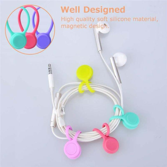 Colorful 10 Piece Magnetic Cable Ties