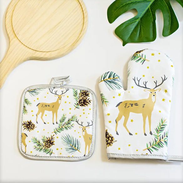 Holiday Oven Mitt and Pot holder set