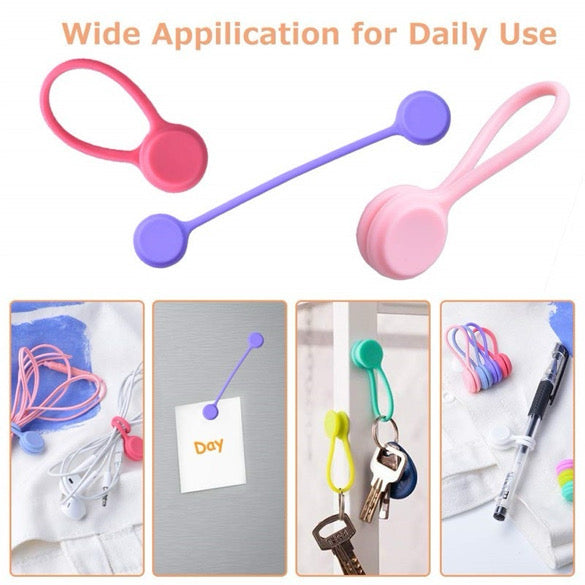 Colorful 10 Piece Magnetic Cable Ties