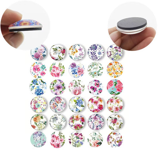 30 Piece Pretty Floral Magnets