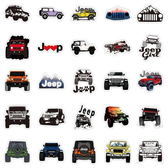 50 Piece Jeep Vinyl Stickers