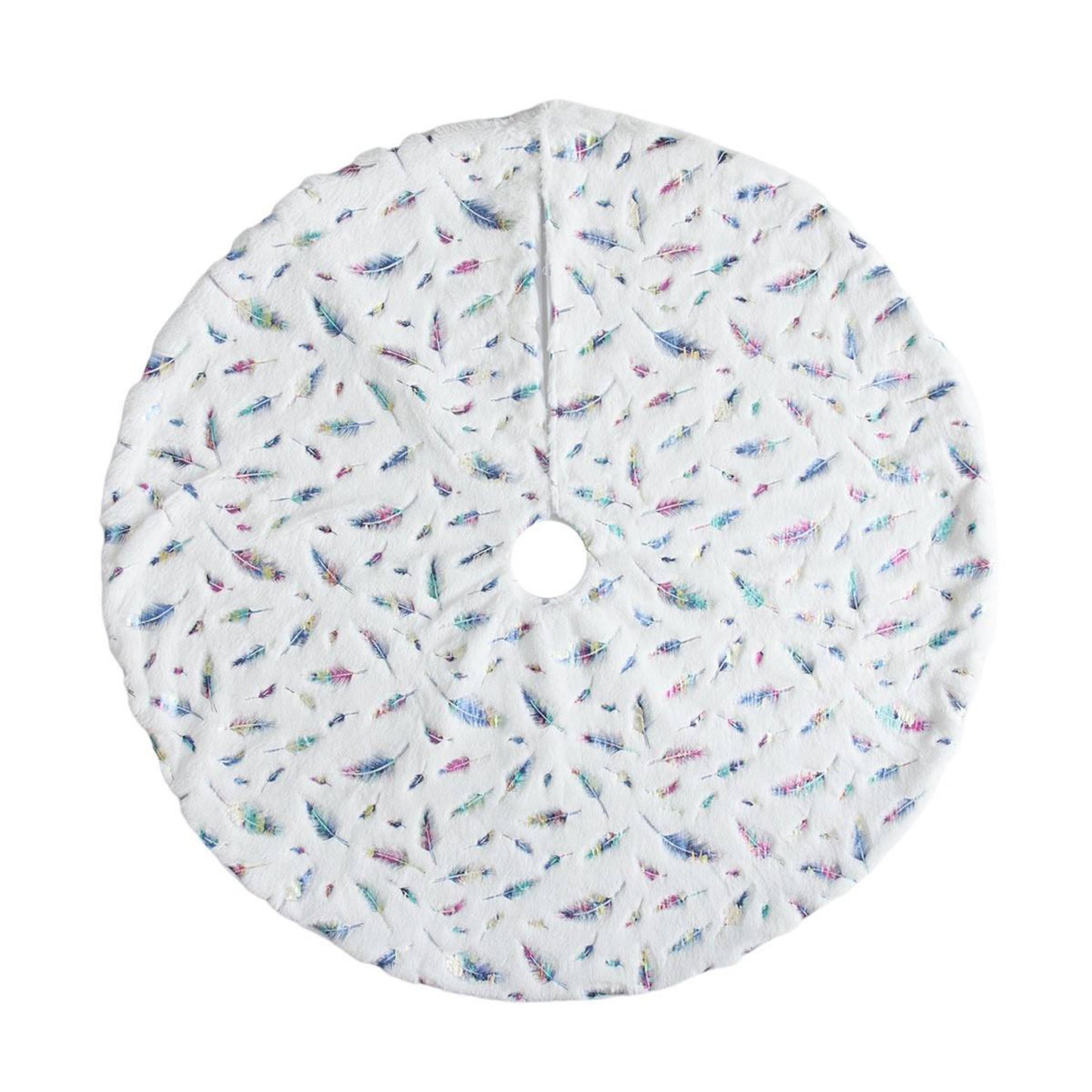 Gorgeous Feather Christmas Tree Skirt
