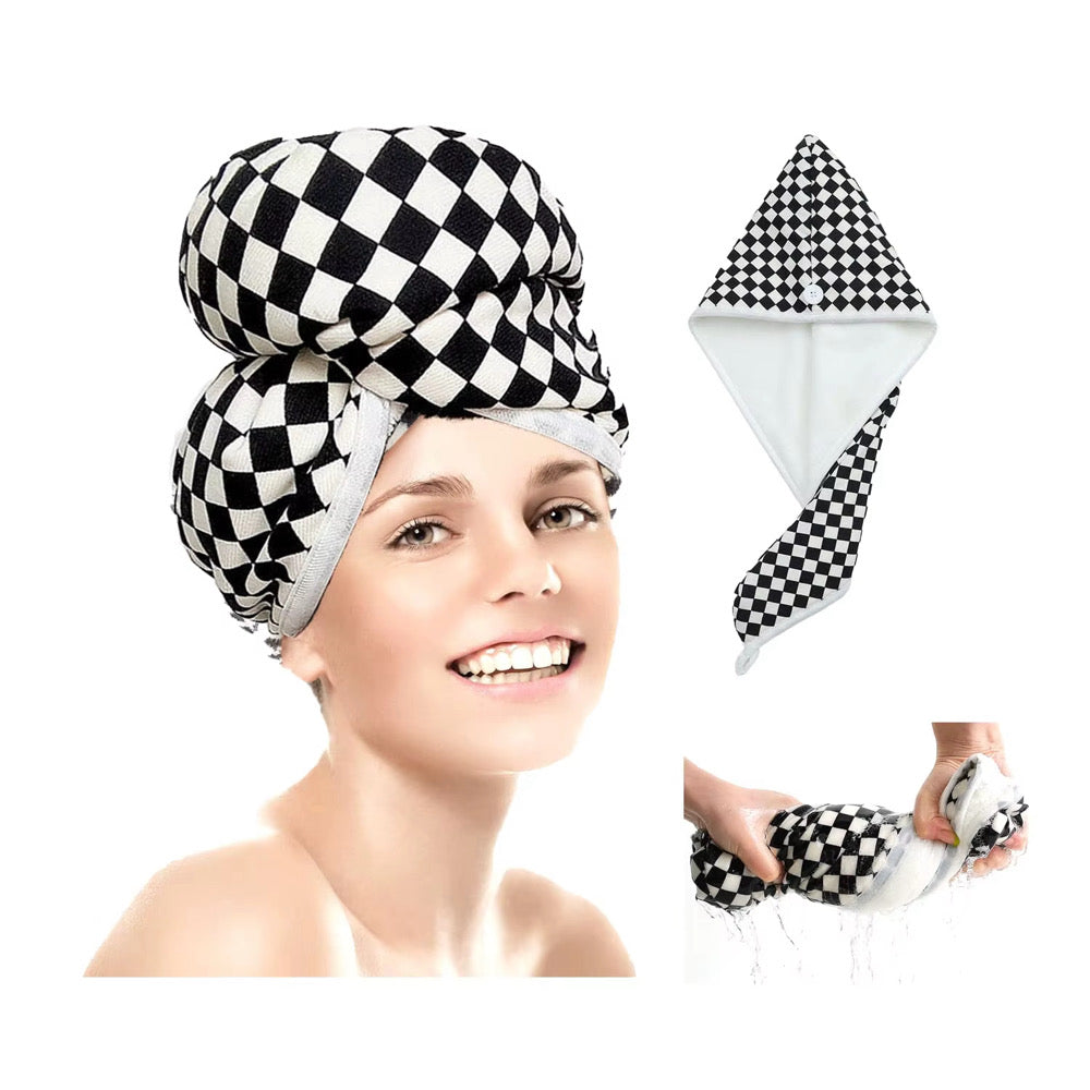 Checkered Chic Hair Wrap