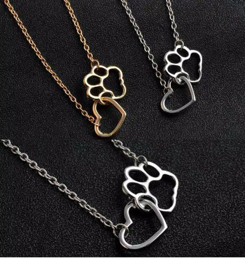 Pawprints on My Heart Necklace