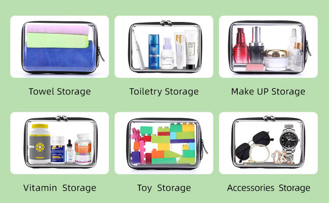 VIRAL 3 Piece Clear Zippered Case Set