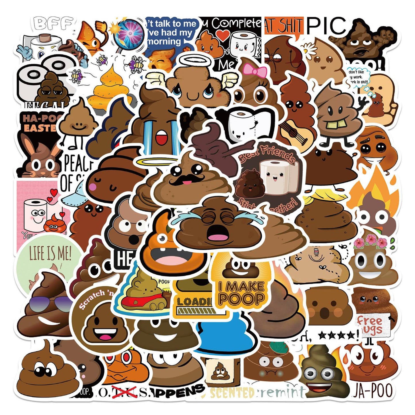 50 Piece Oh POO Vinyl Stickers
