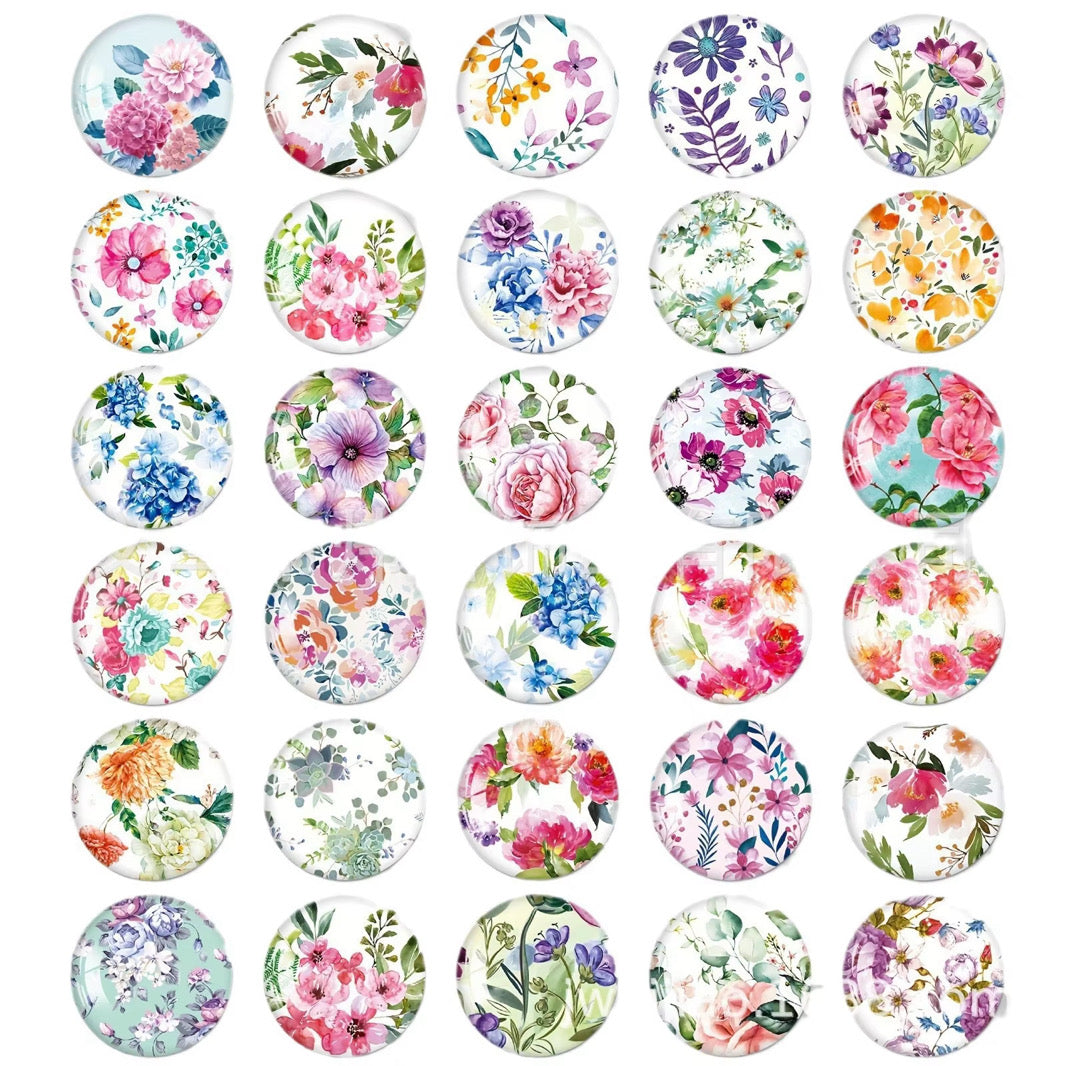 30 Piece Pretty Floral Magnets