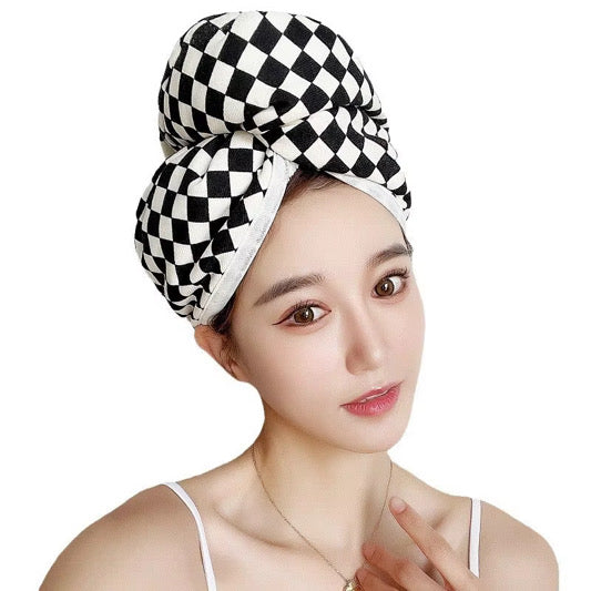 Checkered Chic Hair Wrap
