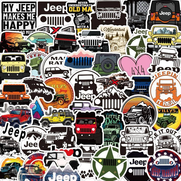 50 Piece Jeep Vinyl Stickers