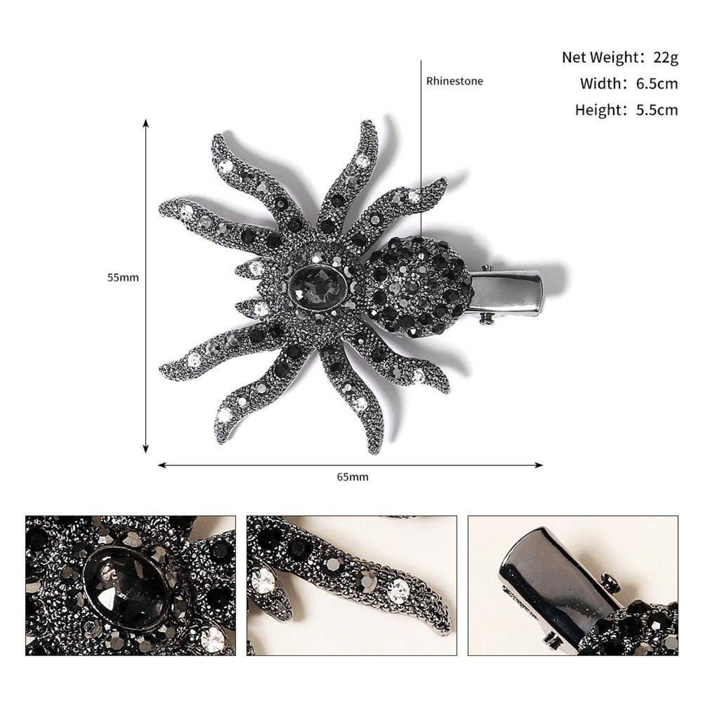 Studded Halloween Hair Clips