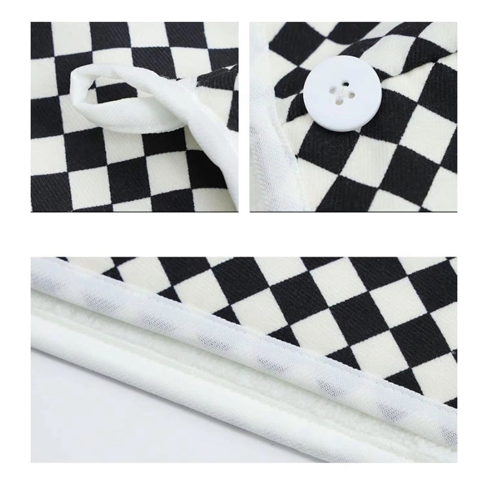 Checkered Chic Hair Wrap