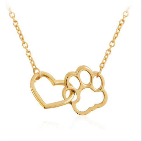 Pawprints on My Heart Necklace