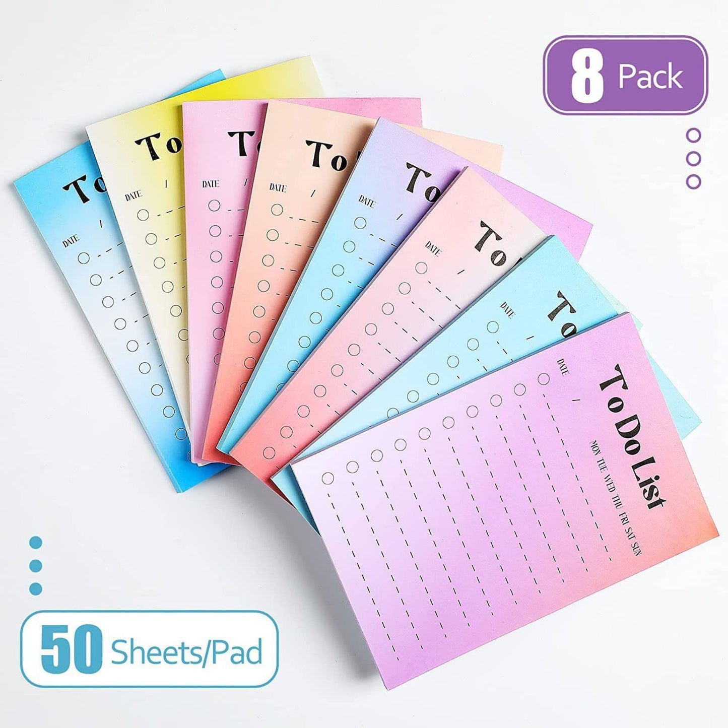 Stay on Task 8 To Do List Notepads