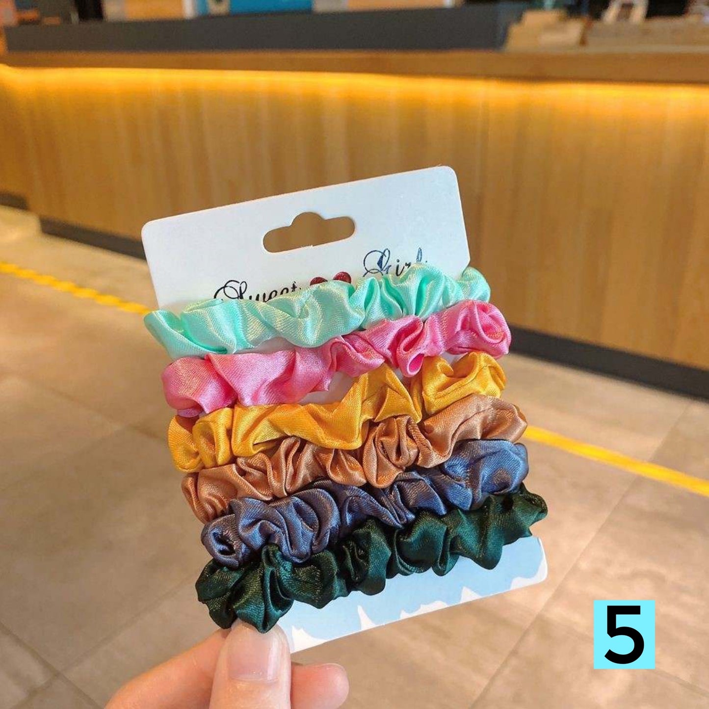 Set of 6 Satin Hair Elastics
