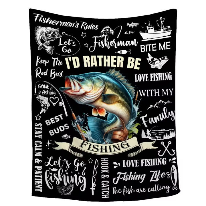 I'd Rather Be Fishing Blankets