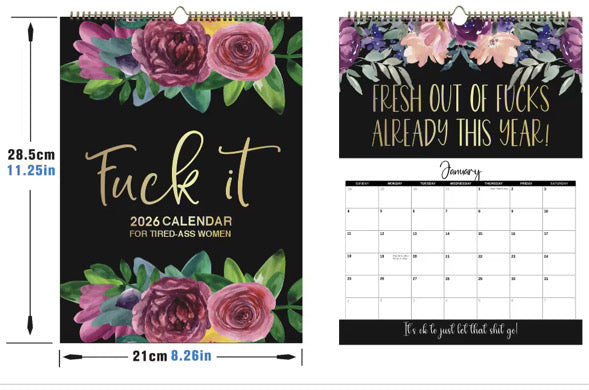 2026 Sweary calendar