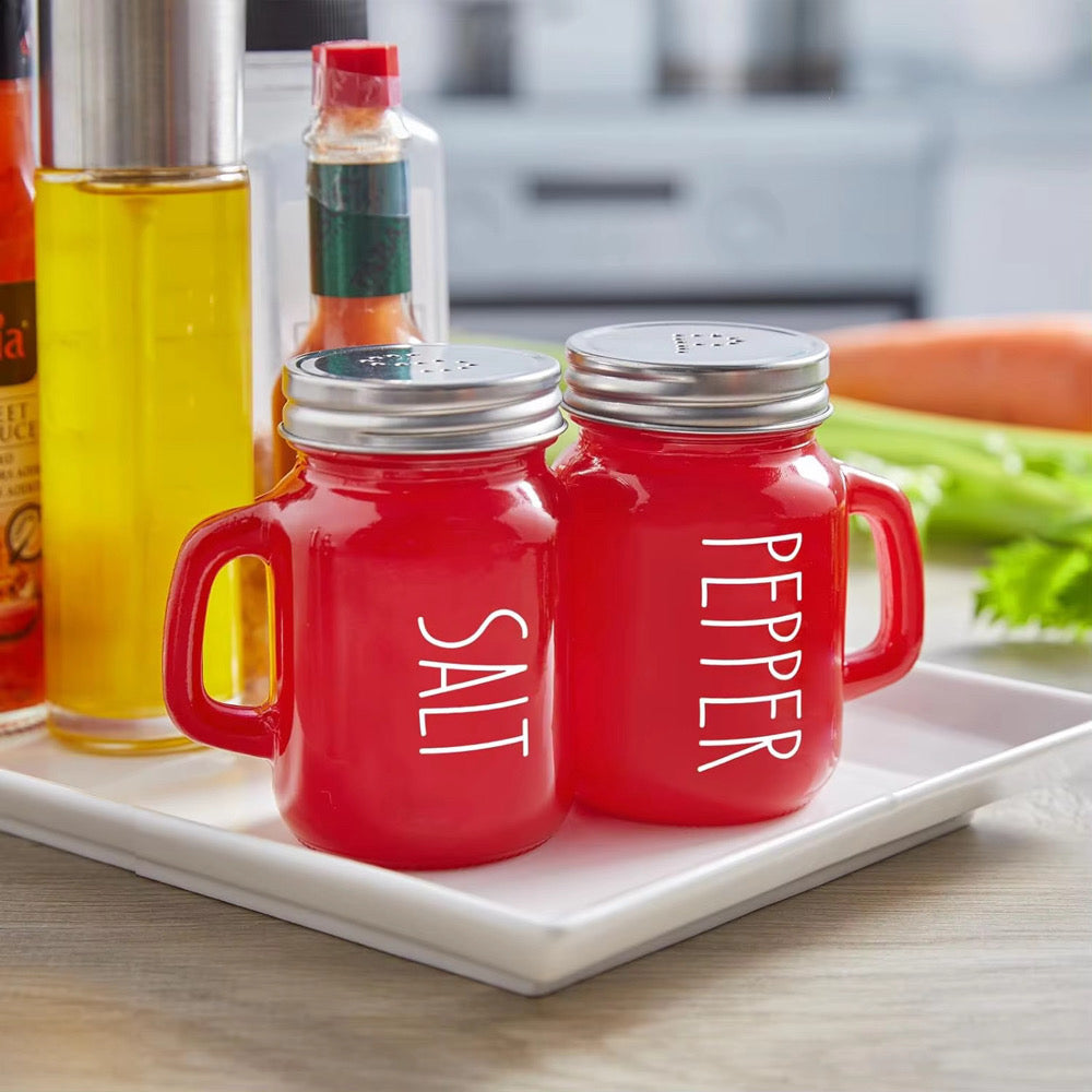 Seasoned In Red Salt & Pepper Shakers