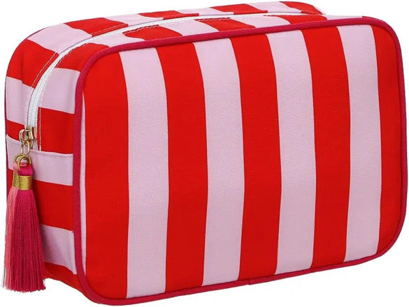 Striped Cosmetic Pouch