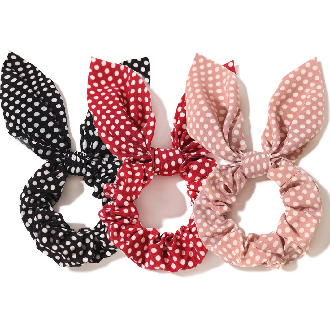 Polka Trio Hair Scrunchie Set