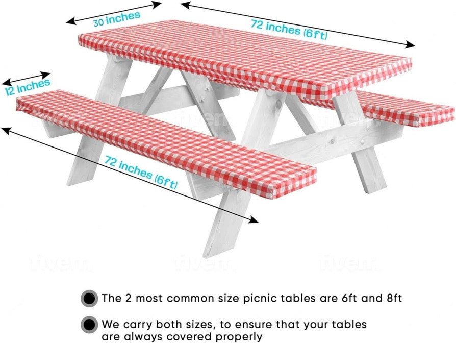 Fitted Picnic Table And Bench Cloth Set