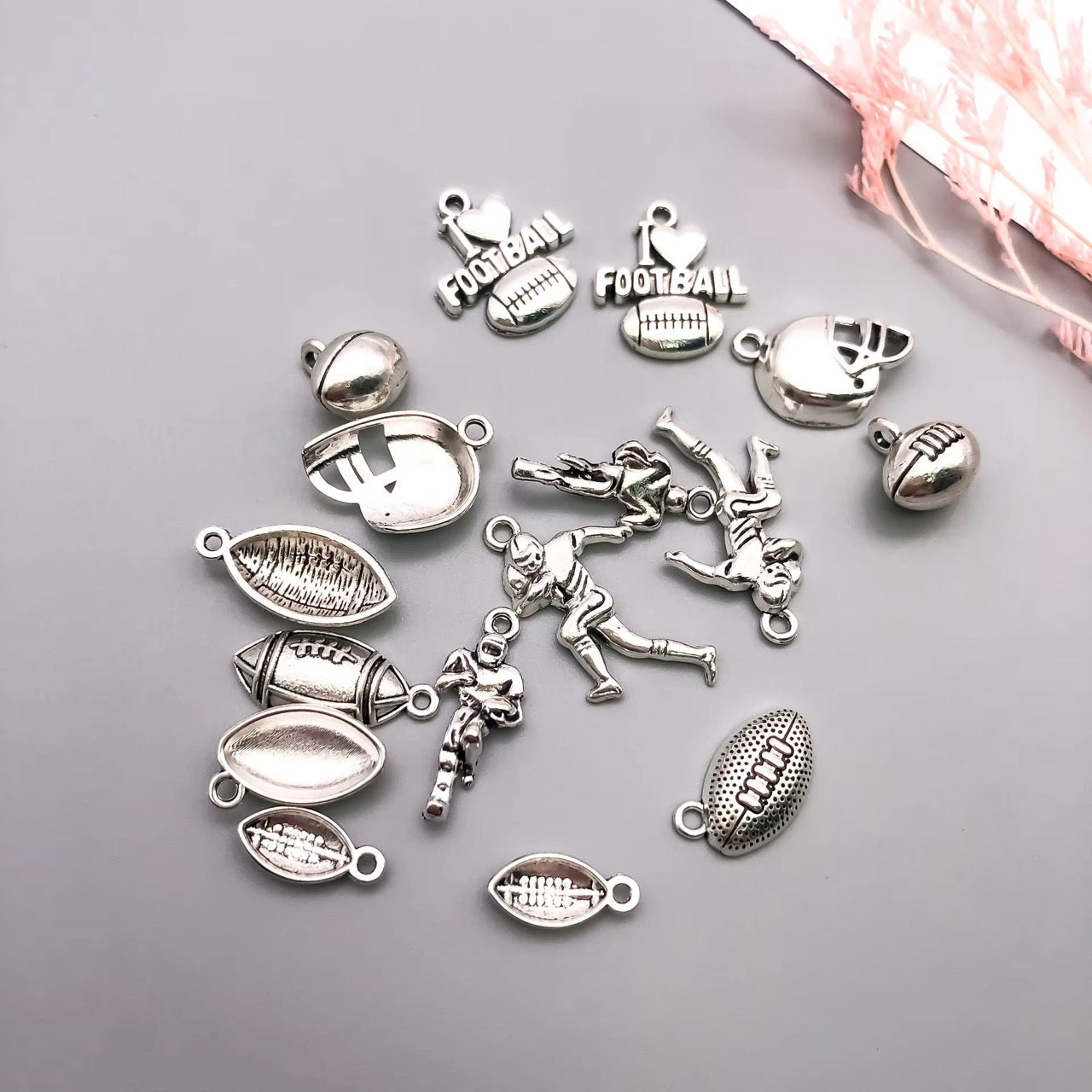 16 Piece Football Charm Set