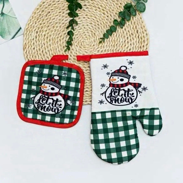 Holiday Oven Mitt and Pot holder set