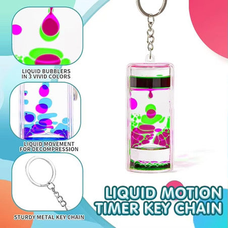 4 Piece Liquid Motion Keychain Set