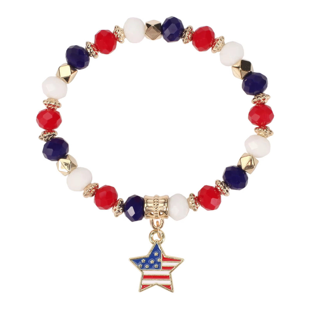 6 Piece Patriotic Bracelet Stack