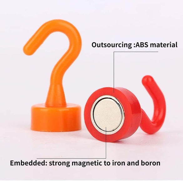 Colorful 10 Pack Magnetic Hooks