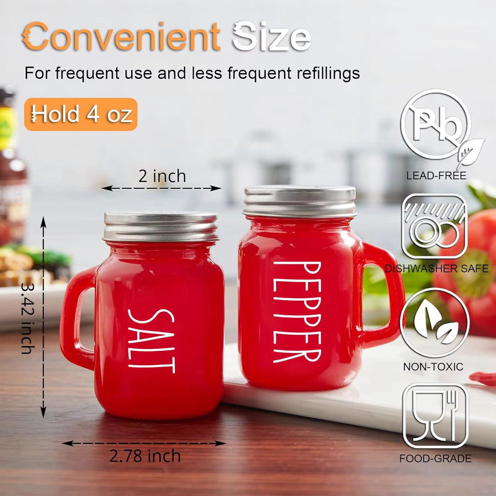 Seasoned In Red Salt & Pepper Shakers