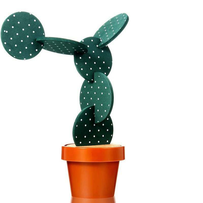Flower pot cactus coasters