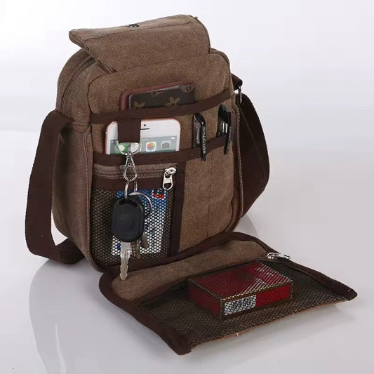 Canvas Messenger Tote Bag