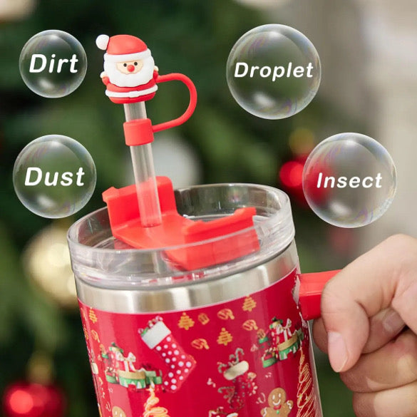 6 Piece Christmas Straw Toppers