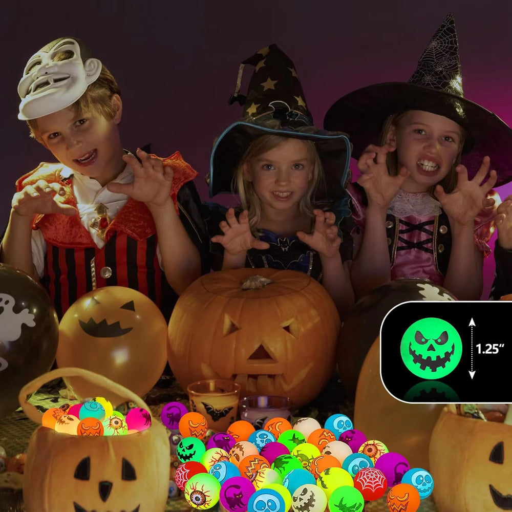 Glow In The Dark 50 Piece Halloween Bounce Balls