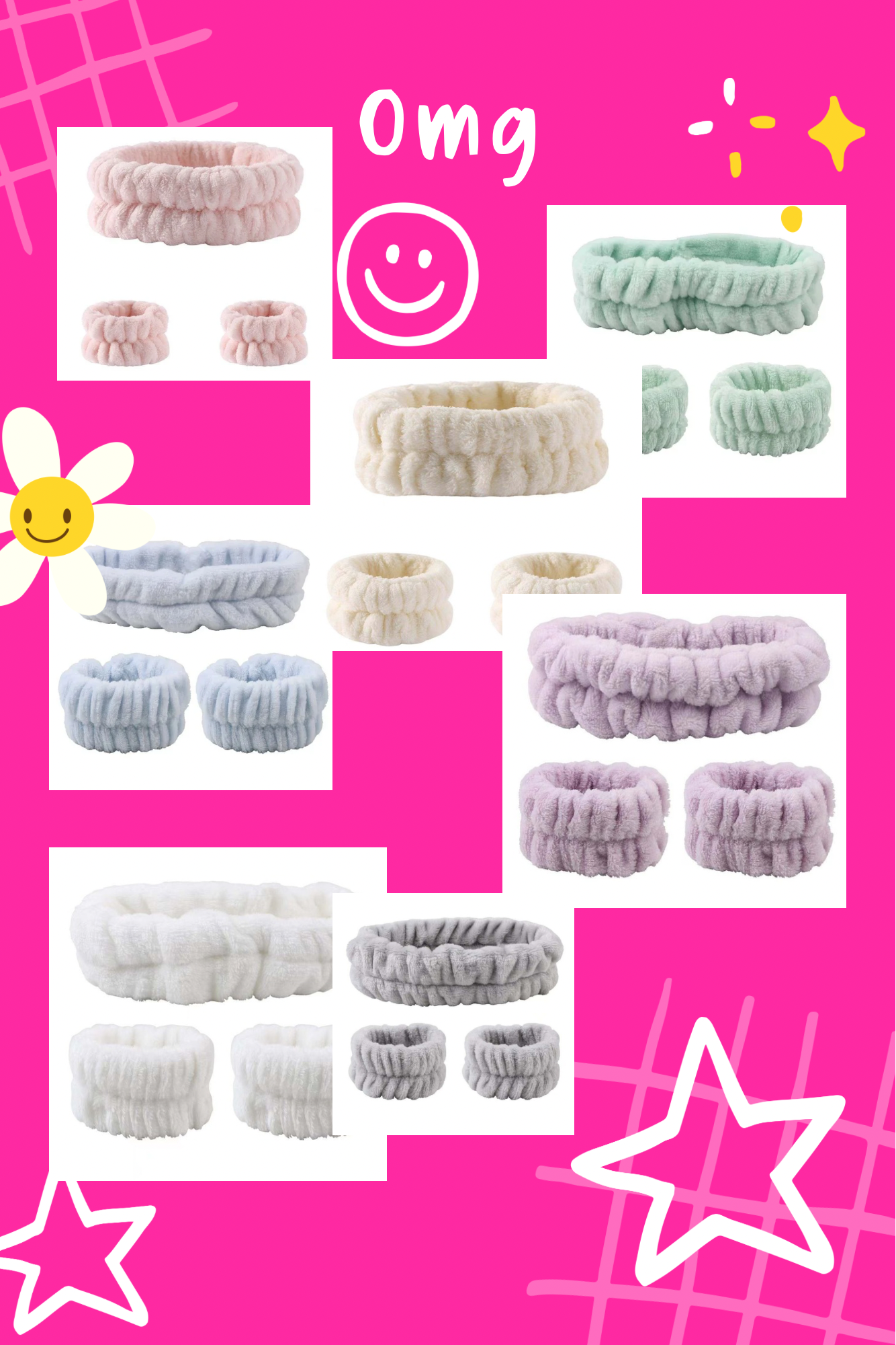 Face Wash Headband And Wristband set