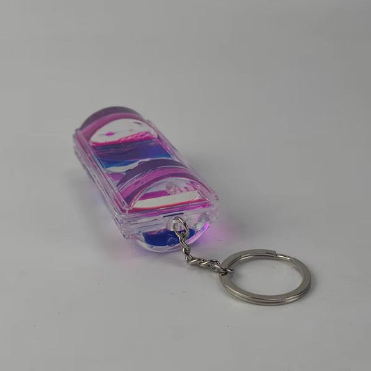 4 Piece Liquid Motion Keychain Set