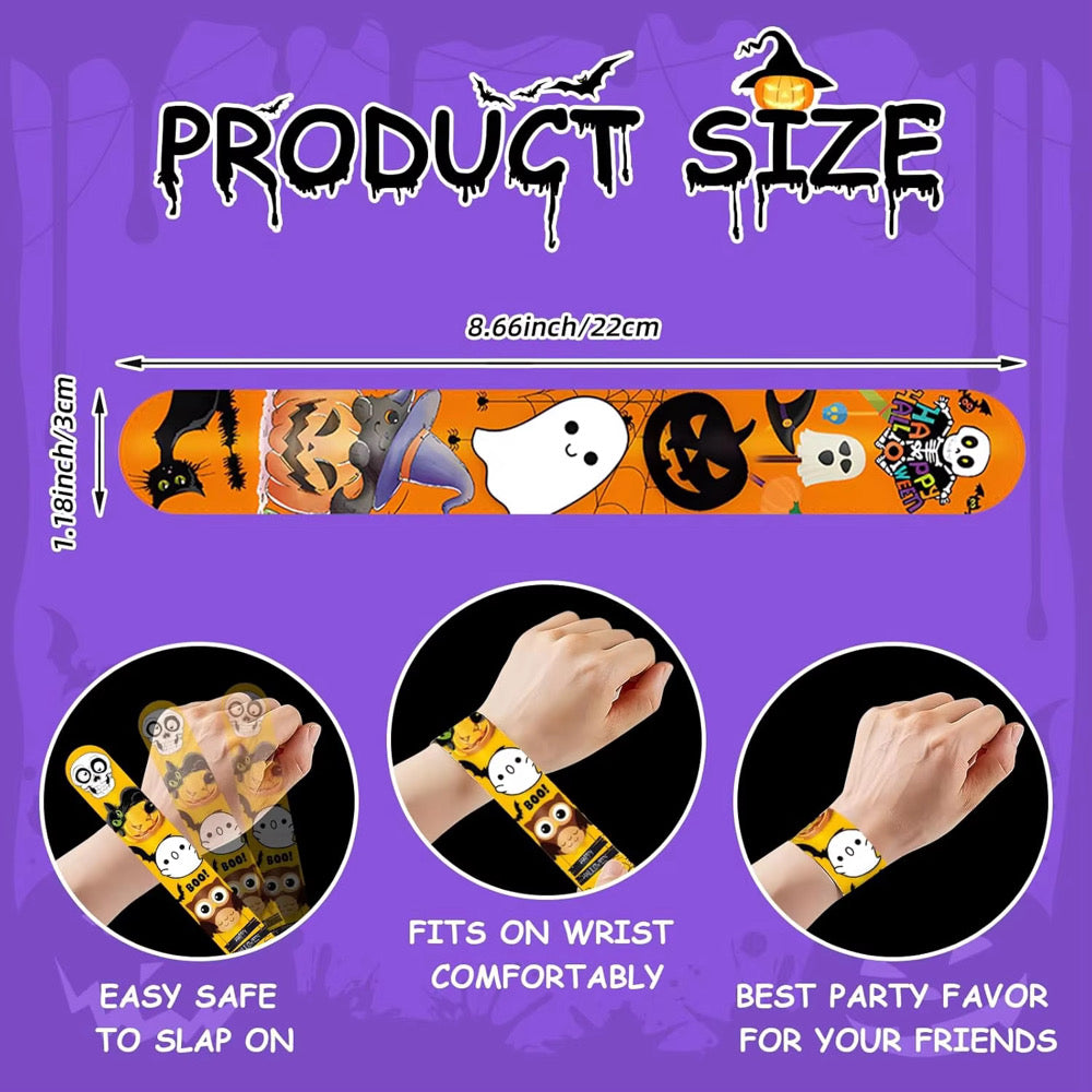 Slap & Scream 24 Piece Halloween Slap Bracelet Set