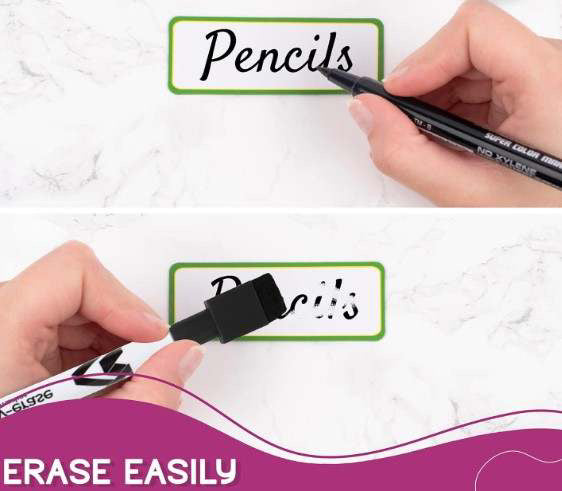 Magnetic dry erase labels