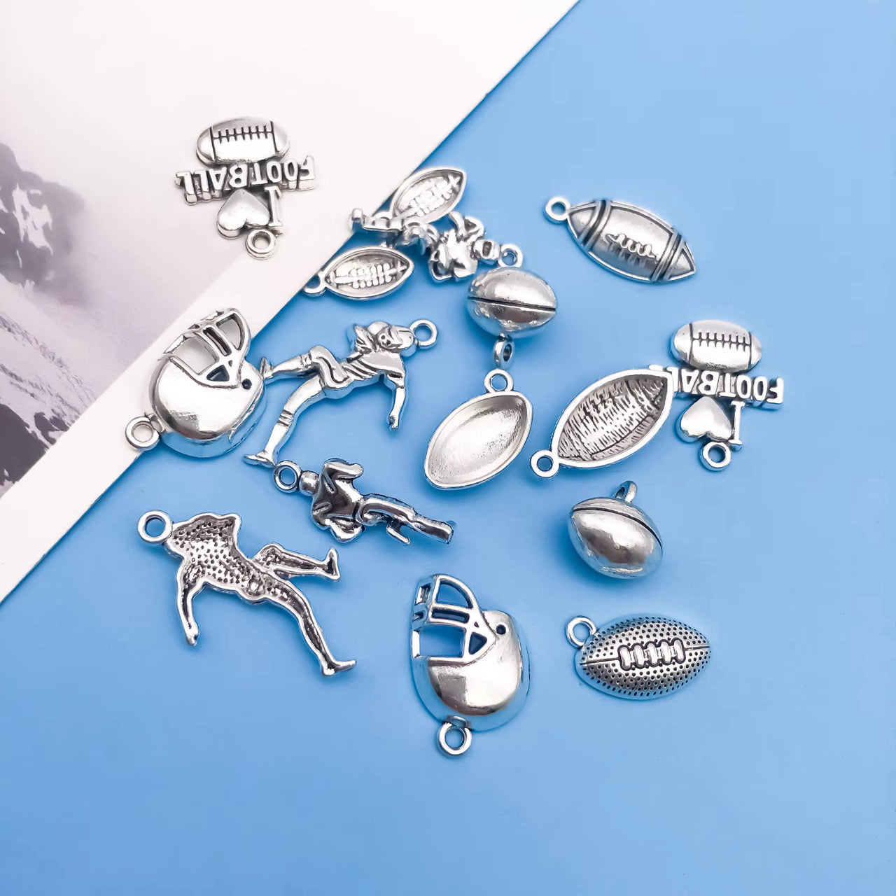 16 Piece Football Charm Set