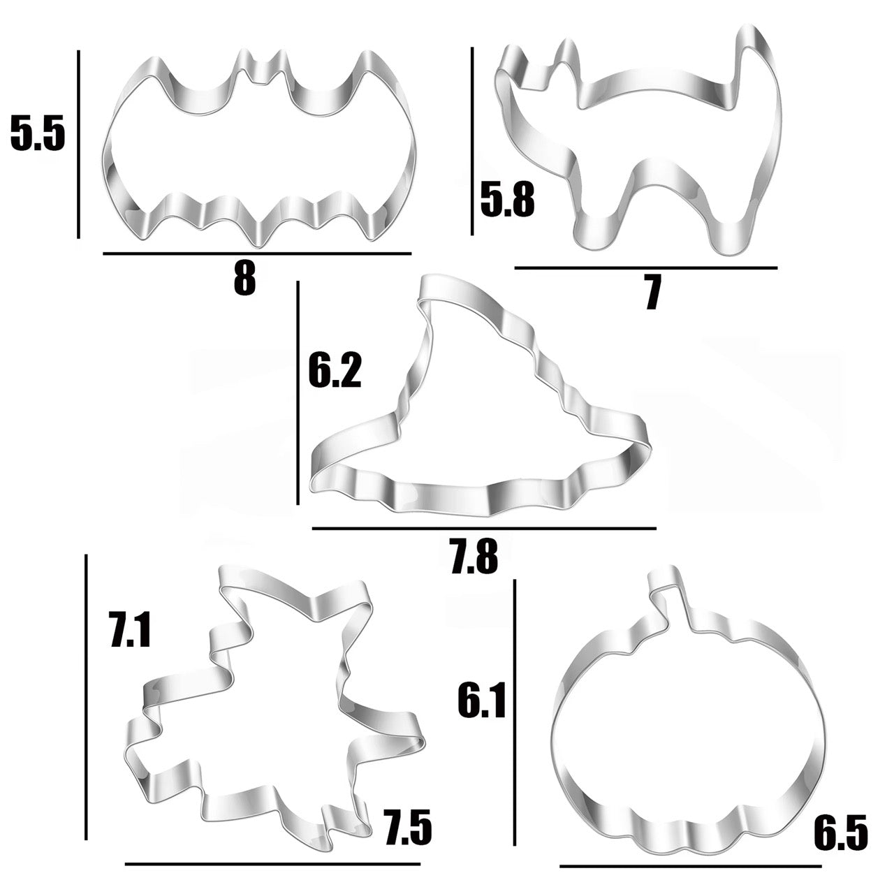 5 Piece Halloween Cookie Cutter Set