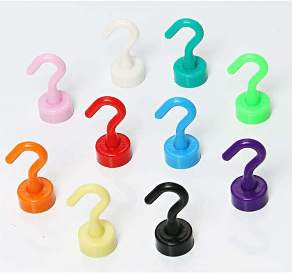 Colorful 10 Pack Magnetic Hooks