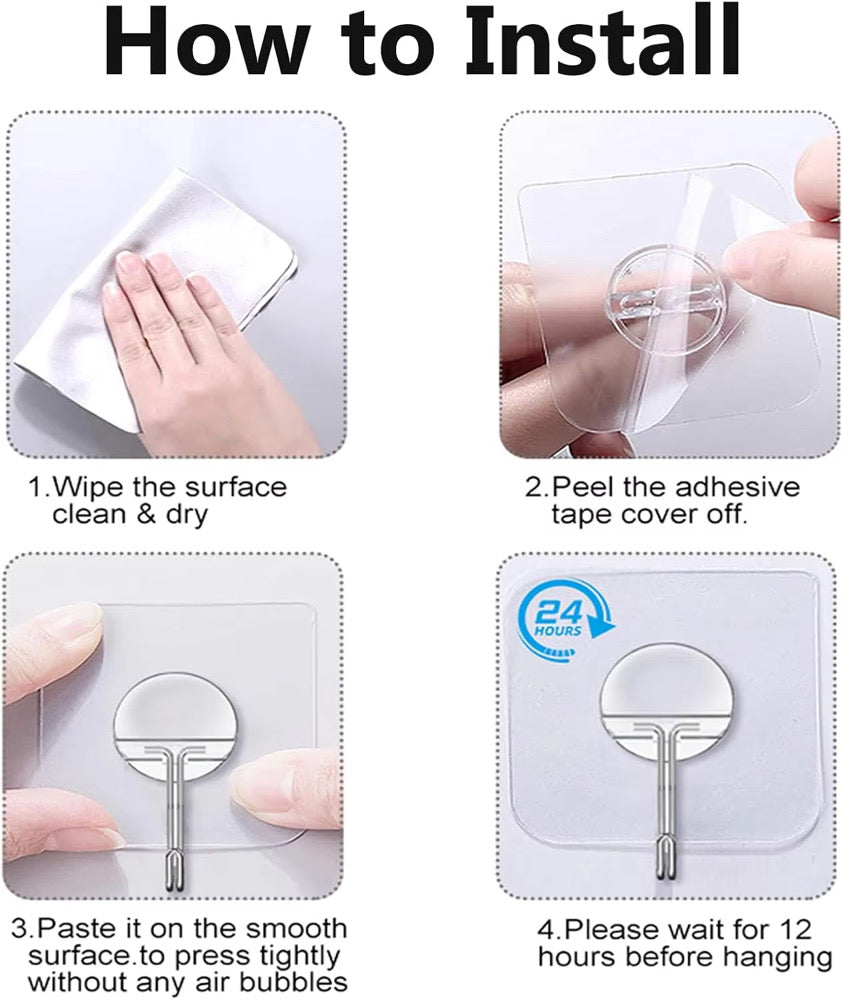 8 Piece Adhesive Wall Hooks Set