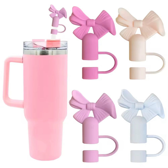 4 Piece Bow Straw Topper Set