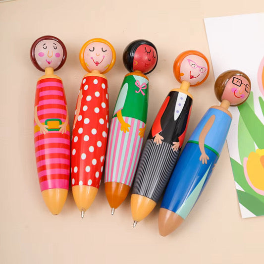 5 Piece Cute Doll Pen Set