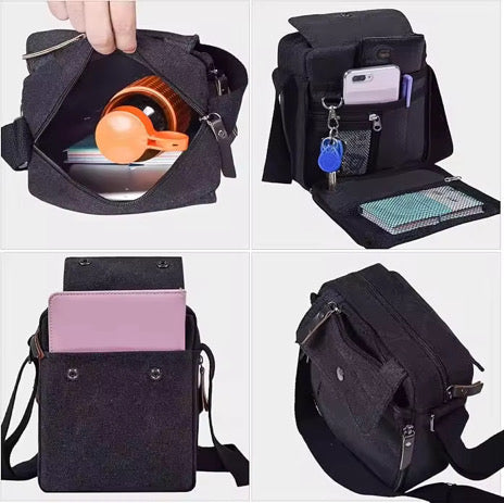 Canvas Messenger Tote Bag
