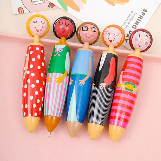 5 Piece Cute Doll Pen Set