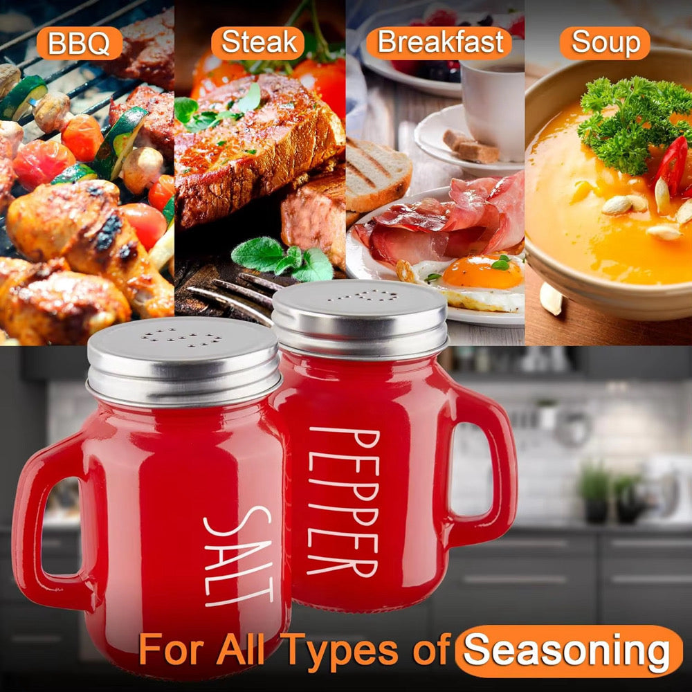 Seasoned In Red Salt & Pepper Shakers