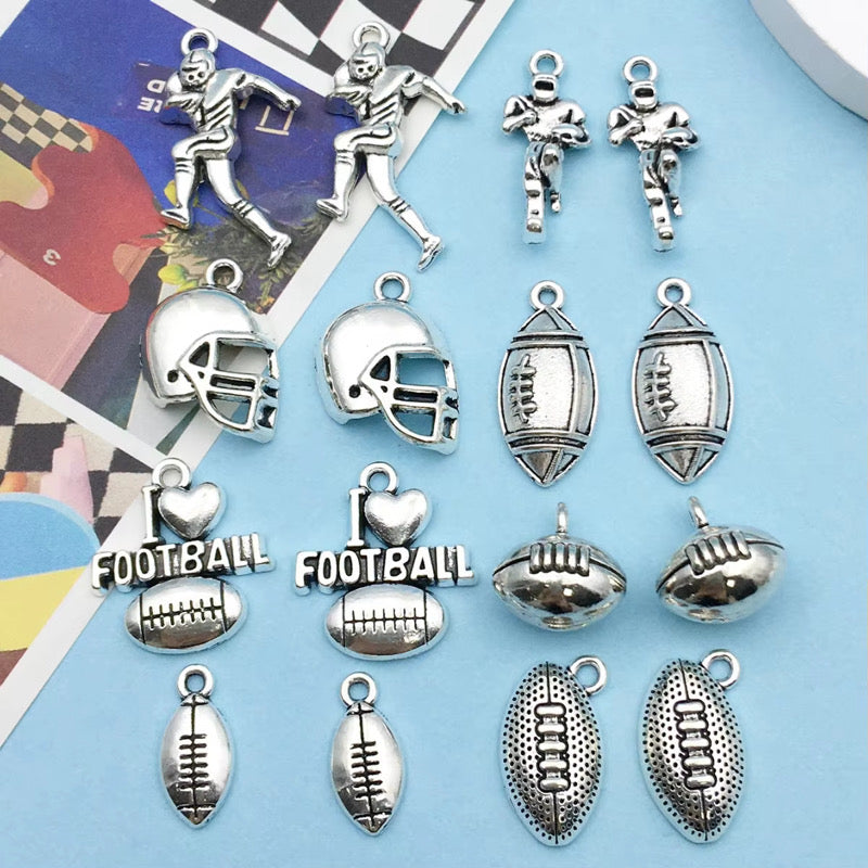 16 Piece Football Charm Set