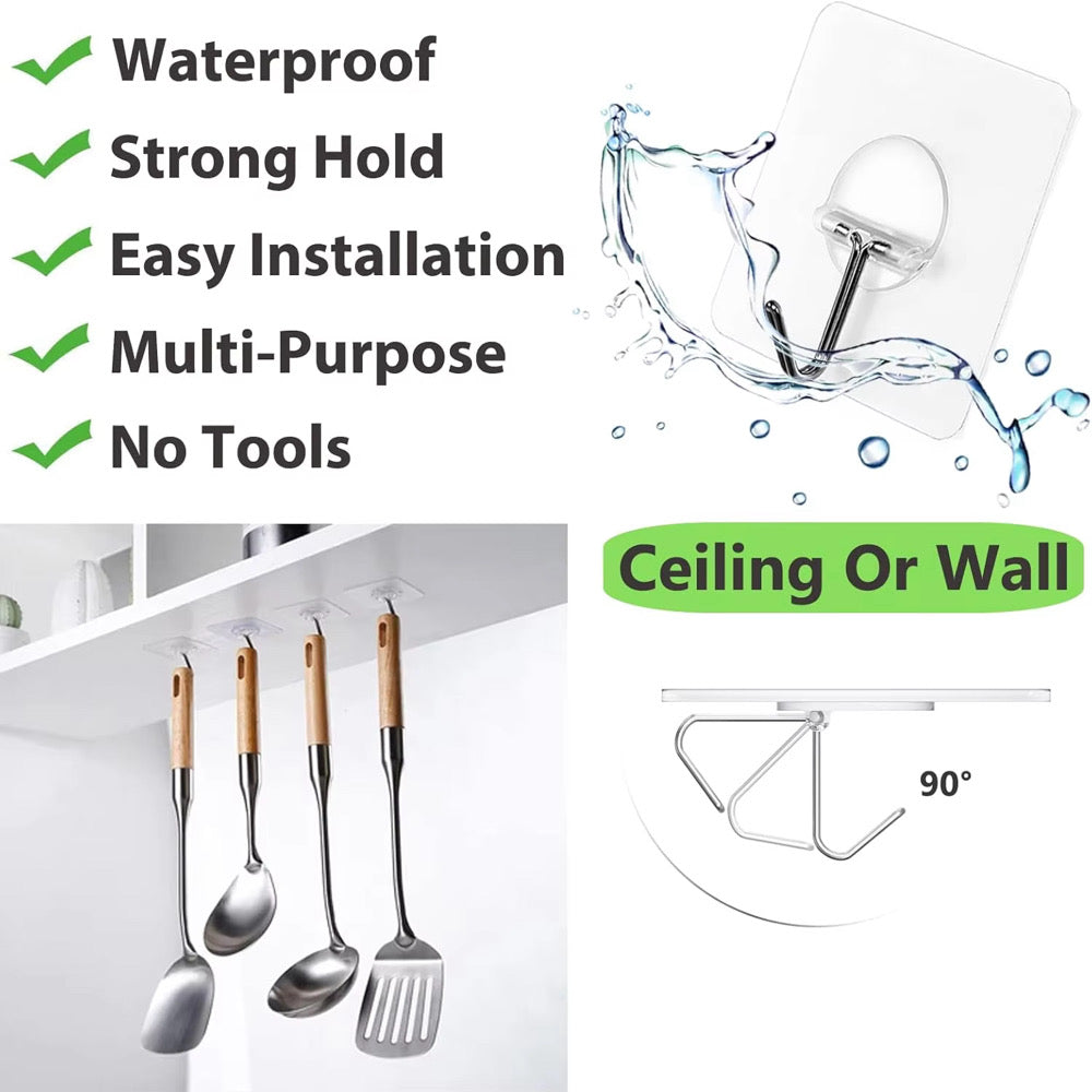 8 Piece Adhesive Wall Hooks Set