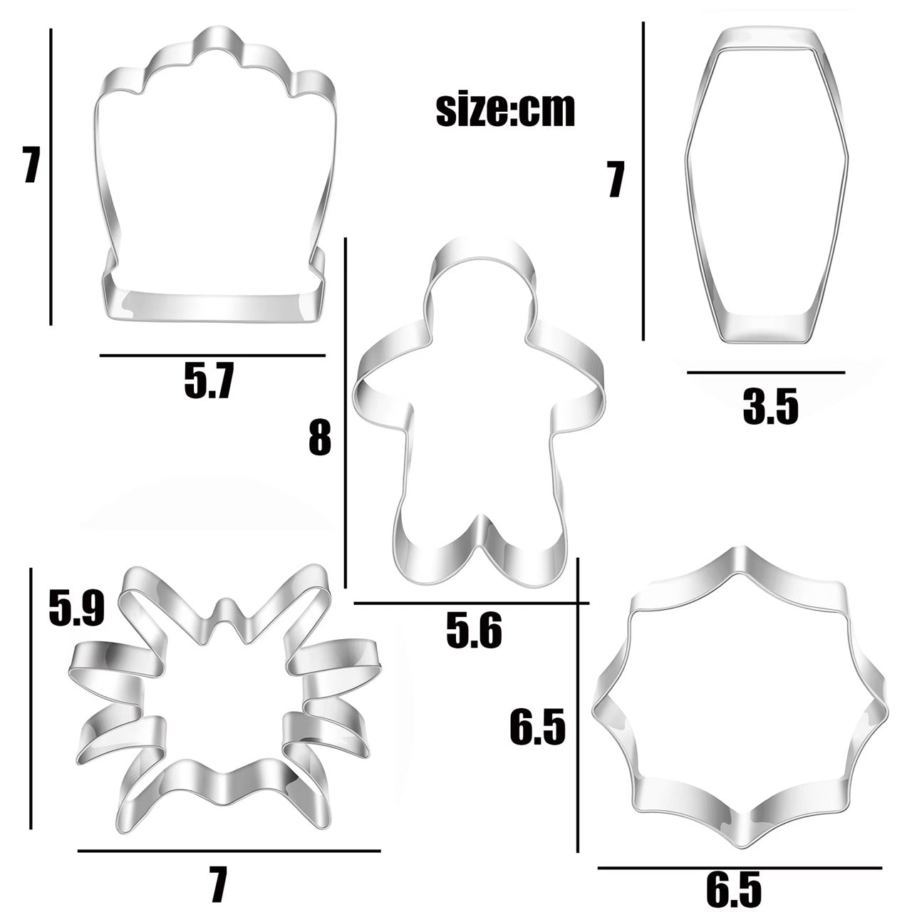 5 Piece Halloween Cookie Cutter Set